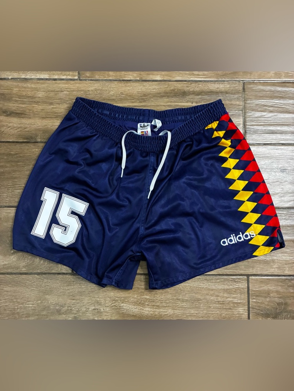 Vintage 1994 Reprint Spain Home Soccer Shorts